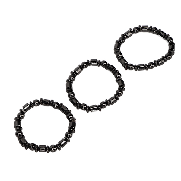 3 stk. Magnetisk perlearmbånd Stilfuldt ledsømningslindring slankemagnetarmbånd til mænd, kvinder