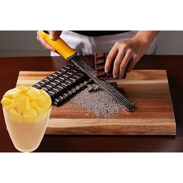Citrus Citron Zester & Ostehøvl - Parmesanost, Citron, Ingefær, Hvidløg, Muskatnød, Chokolade, Grøntsager, Frugter - Knivskarp Rustfri Stål Klinge