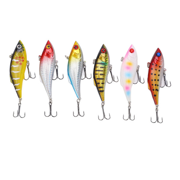 6 st sjunkande hårda fiskedrag, konstgjorda fiskedrag i plast för sötvatten och saltvatten, 8 cm/10 g