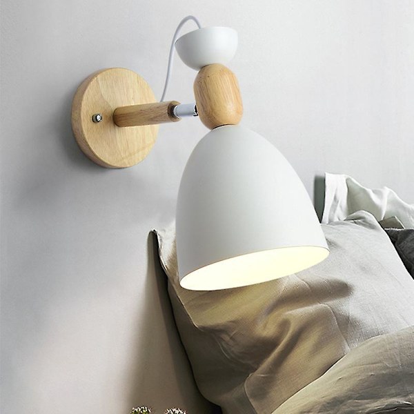 Grön vägglampa i trä - Modern nordisk art deco-stil för sovrum, vardagsrum, barnrum, matsal, hall, trappa