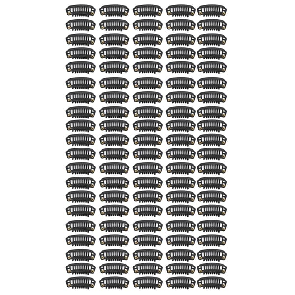 100 STK Parykclips Usynlige Vindtætte 8 Tænder Hårforlængerclips til Hattefiksering Sort
