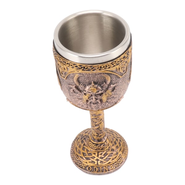 Nordisk Viking Goblet Retro Resin Rustfrit Stål Ølkrus til Cocktails Whisky Rødvin