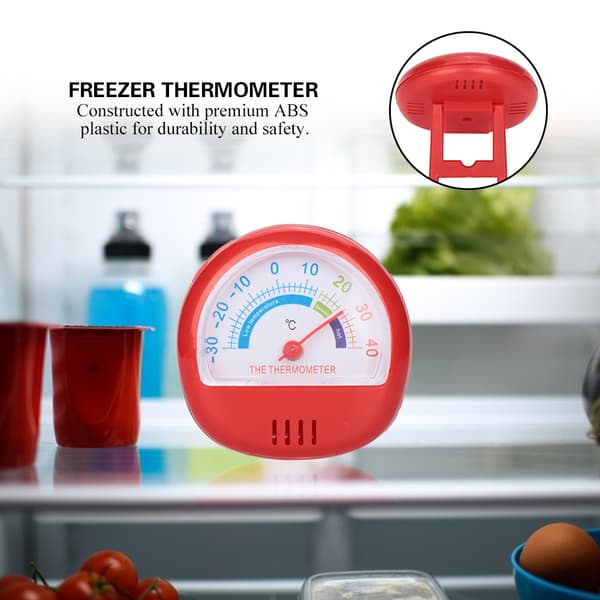 Kylskåps- och frytermometer med stor urtavla (mekanisk röd)