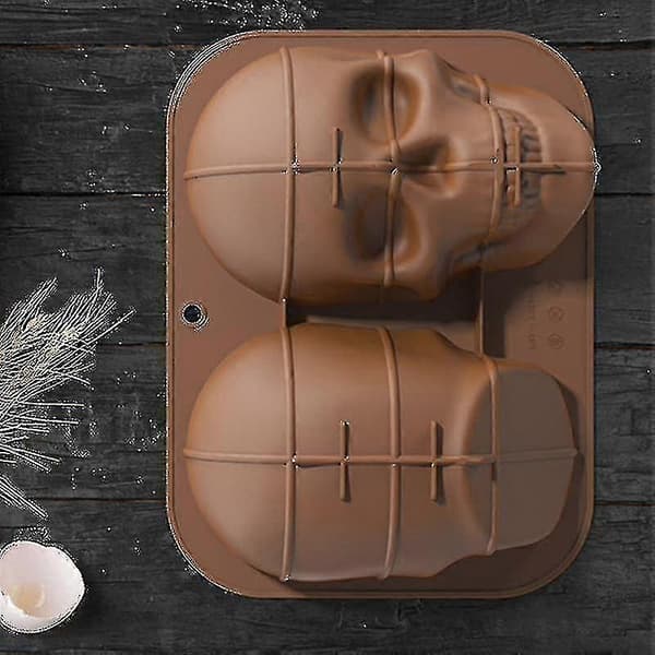Large Realistic Silicone Skull Cake Mold DIY Baking Pan for Halloween