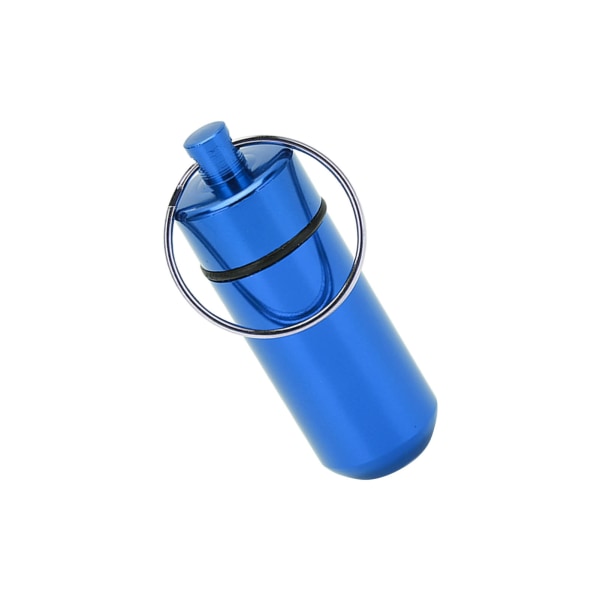 Alumiiniseoksesta valmistettu lääkepullo ulkokäyttöön kannettava, vedenpitävä, kosteudenkestävä lääkepullo, sininen
