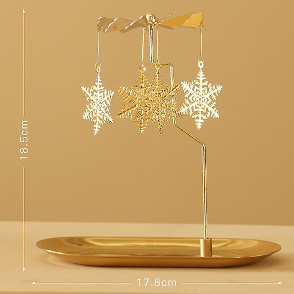 2-pack Ljusstake Roterande Värmeljushållare Ställ Snöflinga Julgran