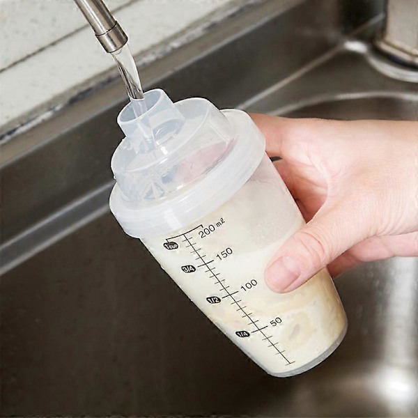 Vinaigrette Mixer 200 ml Plast Såsmixer för Sallad, Marinader - Graderad Vinaigrette Mixer Shaker - Läcksäker