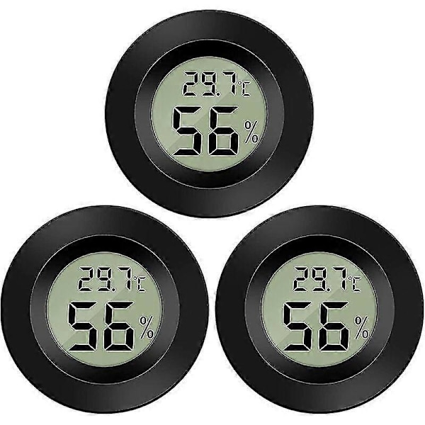 Mini Digital LCD Termometer Hygrometer, Termometer, Bærbar Termo Hygrometer Indikator, Temperatur Fugtighed -50~70 20%~99% Rh (3 stk.)