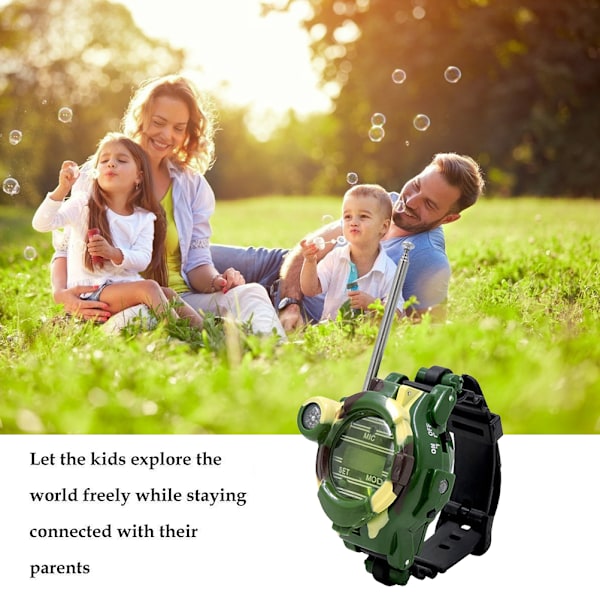 Barn Walkie Talkie Multifunktionell Walky Talky Klocka med Ficklampa Barn Utomhusspel Intercom Leksakspresenter för Pojkar Flickor