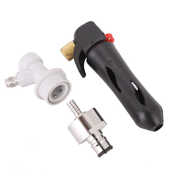 Handhold Pressurizer Keg Charger Kit with Carbonation Cap for Beer Brewing Soda Drink (Black)