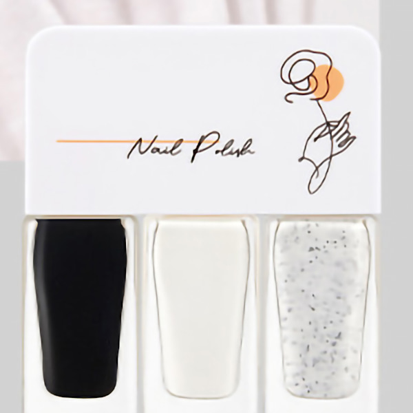 3-pack Vattenbaserat nagellackset för kvinnor, lätt att skala av, snabbtorkande nagellack för dejting, halloweenfest T15