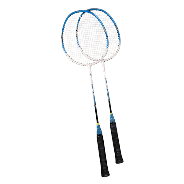 2 stk profesjonelle badmintonracketer med komfortabelt håndtak Treningsbadmintonracket for barn og voksne Blå