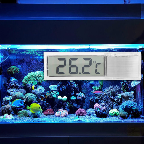 3D LCD Elektronisk Transparent Digital Fisketank Aquarium Termometer Marine Vanntemperaturmåling