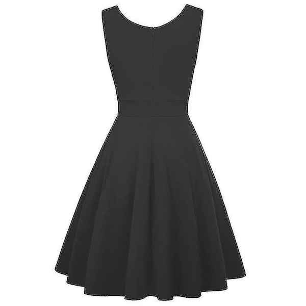Retro Rockabilly Kjoler til Kvinder M Sort