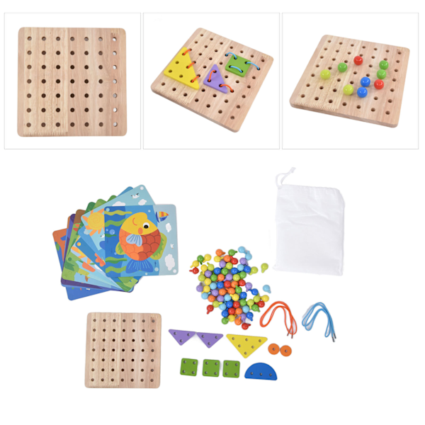 Tidig utbildning Musthroom Nali pussel leksak knapp konst leksaker färgmatchning Pegboard för 3 år upp barn 2 i 1 tidig utbildning