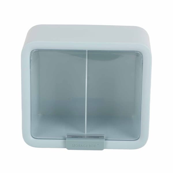 Dockskåpsrum Dockskåp Skåp Displaybox Förvaringsfodral 2 Lager Transparent Dörr Blå