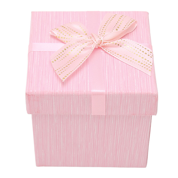 4 stk. gaveæske med låg 3,9x3,7x3,9 tommer gaveæsker til bryllup jul fødselsdag valentinsdag pink HM2330407