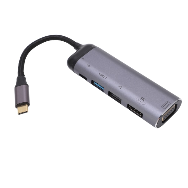 6 in 1 USB C -keskitin VGA USB3.1 USB2.0 TYYPPI C2.0 PD100 Type C telakointiasema kannettavalle tietokoneelle