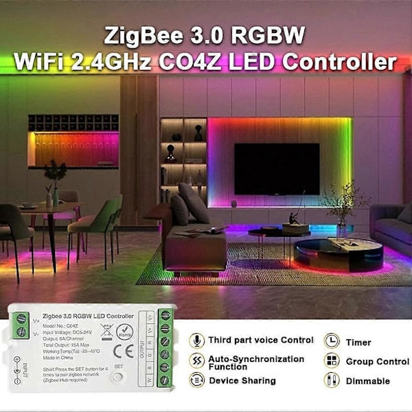 Zigbee 3.0 WiFi LED Controller 2.4GHz RGBW LED Strip