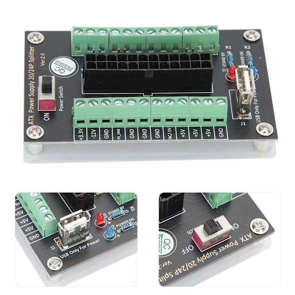 Strømkilde Breakout Board Modul Adapter Terminal Elektronisk Komponent ATX 20/24pin