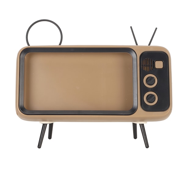 TV-formad mobiltelefonhållare retro reptålig dekorativ skrivbordsmobiltelefonhållare för hem sovsal kaffefärg