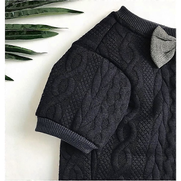 Hunde Sløjfe Sweater Kæledyrstøj Jakker Hundetøj Sødt Kæledyrstøj Varme Hunde Sweaters Katte Tøj Hvalp Fransk Bulldog tøj Mops tøj (M)