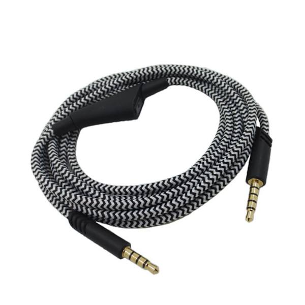 Hovedtelefonkabel med volumenkontrol Justerbart gaming headsetkabel med tuning gear til Astro A10 A40 A30 6,6 fod Sort hvid