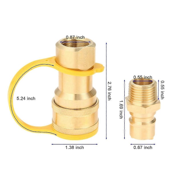 Gas Quick Connect Kit, Afbrydelsesstik med hanindsats