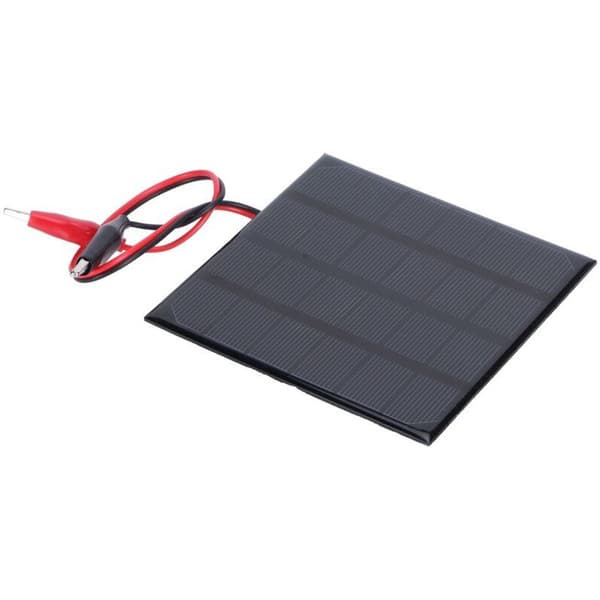 2W 6V solpanel med klemmer til gør-det-selv-oplader til legetøj og lamper