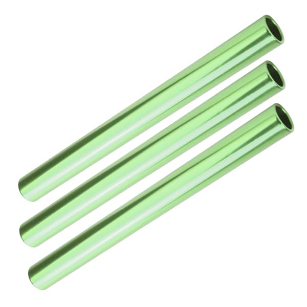 3 stk. stafetpinde af aluminiumslegering til baneløb og sprint – grøn