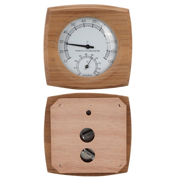 2-i-1 trä inomhustermometer Hygrometer - Bastu och ångrumstillbehör