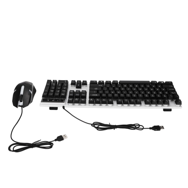 104 tast Tastatur Mus Sæt Baggrundsbelysning USB Farverig Ergonomisk Stabil Baggrundsbelyst Tastatur Mus Combo