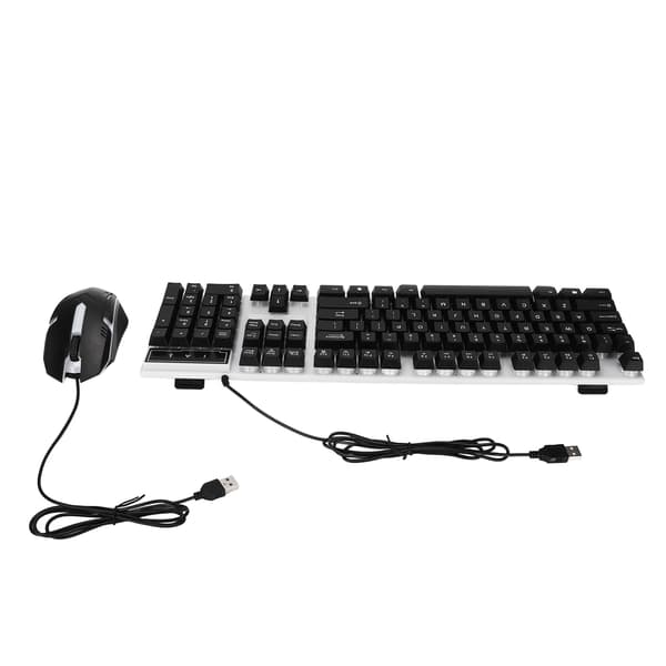 104 Tasters Keyboard Mouse Sæt Baggrundslys USB Farverig Ergonomisk Stabilt Baggrundsbelyst Keyboard Mouse Combo