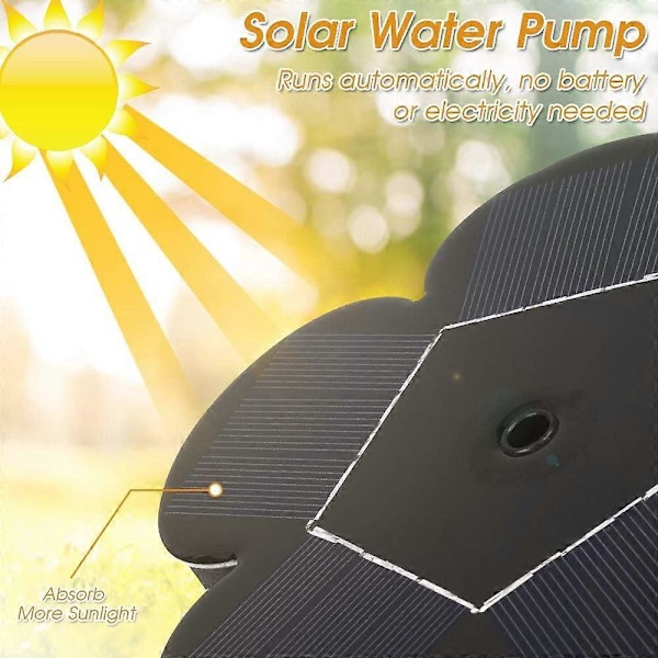 Solcellsdriven fontän, solcellsdriven dammpump Utomhus vattenpump Trädgård solcellspump med 1,4W monokristallin solcell