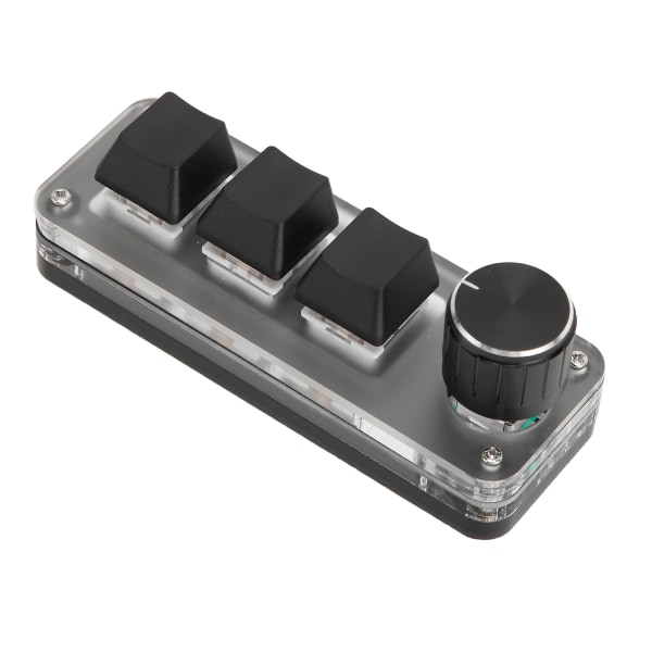 Mini tilpasset tastatur 3 taster Rød bryter-snarveier Plug and Play RGB-bakgrunnsbelyst programmeringsmakro-tastatur for bærbar PC