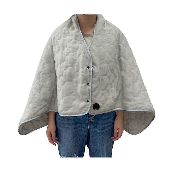 Bärbar Uppvärmd Poncho Filt, Uppvärmd Filt Sjal, Portabel Poncho Filt Justerbar 3 Temperaturinställningar