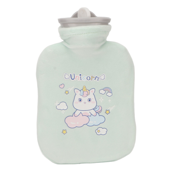 500 ml kuumavesipullopussi paksuuntuva kipua vähentävä kuuma kylmäpakkaus kannettava kuumavesisängynlämmitin pehmeällä cover vihreä