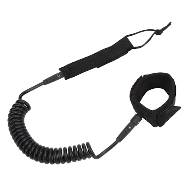 Surfboard Leash Hög elasticitet TPU Svart Justerbar Spiralformad Surfing Benrem för Paddleboards Longboards 7ft/2.13m