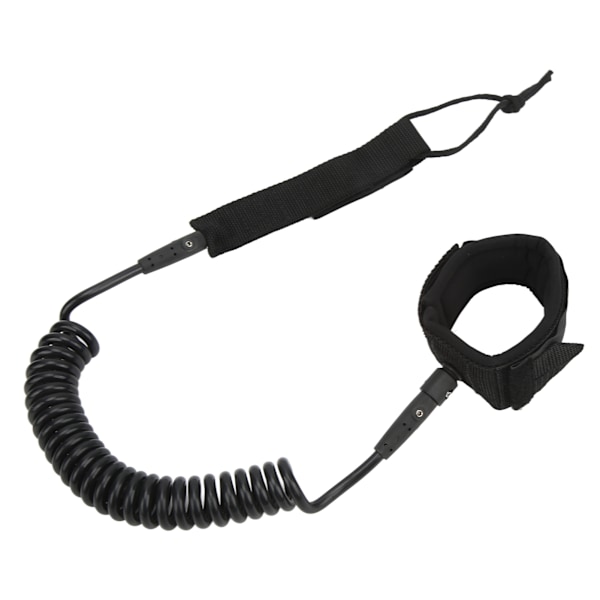 Surfboard Leash Høj Elasticitet TPU Sort Justerbar Spiral Surfing Benrem til Paddleboards Longboards 7ft/2.13m