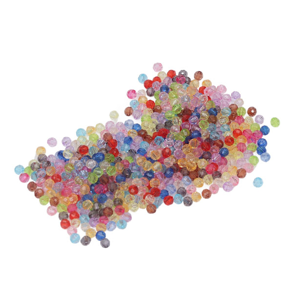 500 stk akryl runde perler fargerike runde akryl små hull perler løse perler for DIY smykkefremstilling