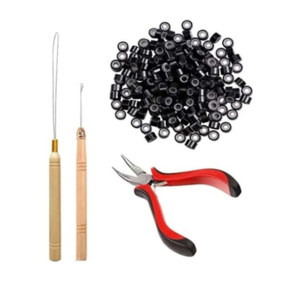4 stk. parykk tang sett robust lett parykk hår extensions tang sett for salong stue