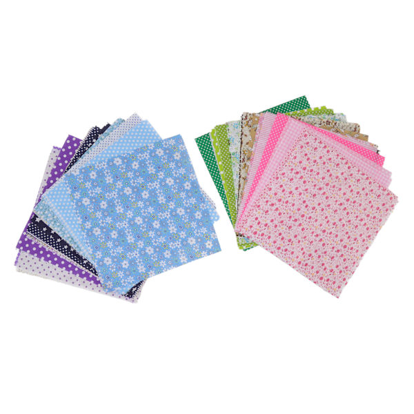 Bomullsquiltingstoff 9,8x9,8in Assorterte farger Enkel stryking Multifunksjonell Blomster lappeteppe Stoff for håndverk DIY 42 farger