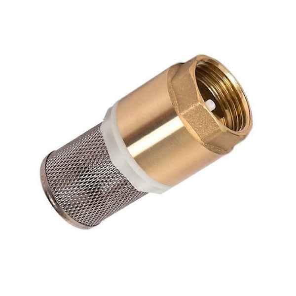 Messinkinen pohjaventtiili 33,7 mm (1) DN25 takaiskuventtiilillä ja ruostumattomasta teräksestä valmistetulla imusihdillä
