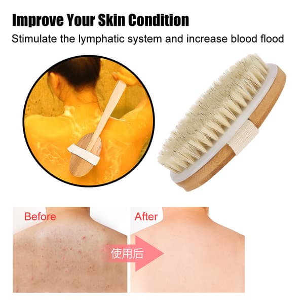 Lång bad dusch kroppsborste borst borstning exfolierande hudrengöring vård borste massager