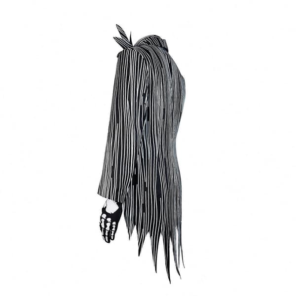 Herr Cosplay-dräkt Jack Skellington Skelettdräkt Set med krage och handskar M