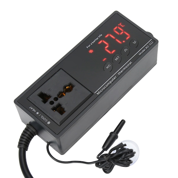 Digital temperaturregulator termostat for reptilinkubator drivhus akvarium EU-plugg 220V
