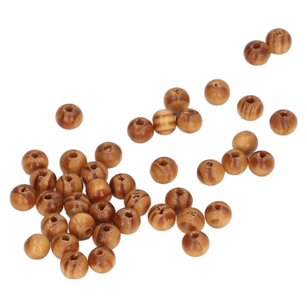 800 stk. træperler 8mm brune runde træperler i løs vægt til DIY-håndværk halskæder armbånd smykkefremstilling