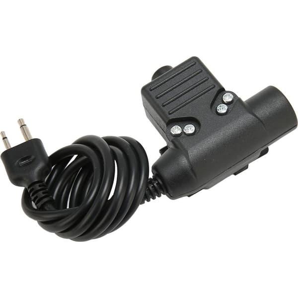 PTT U94-adapter med forstærket PU-kabel og 2-bens stik til Vertex- og ICOM-radioer