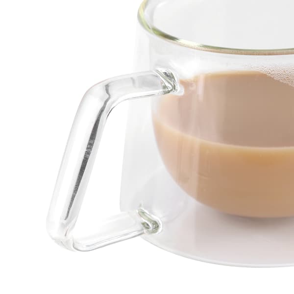 Dobbeltvægget isoleret glaskop varmebestandig krus glas til kaffe te mælk