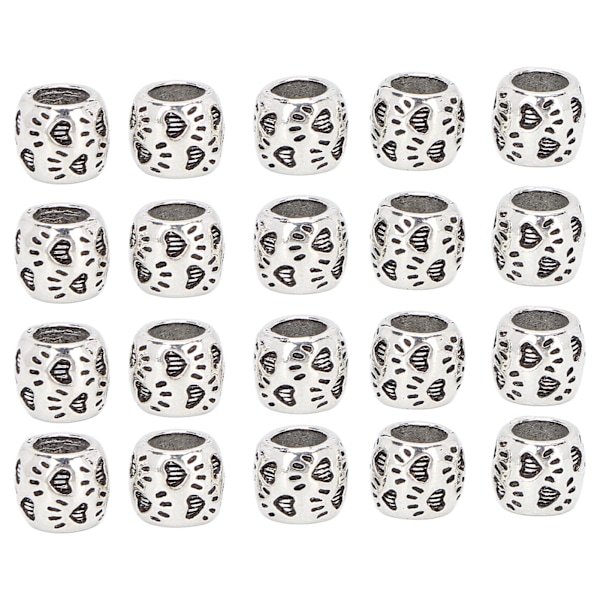 20 st DIY skäggpärlor retro silverlegering hårflätning dreadlocks pärlor tillbehör för armband hänge halsband